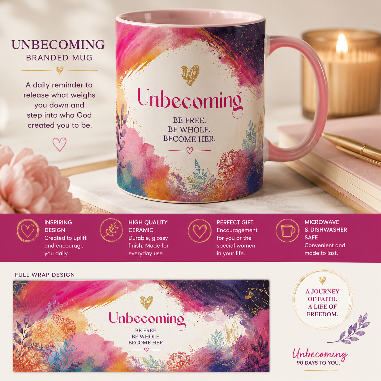 Unbecoming branded mug